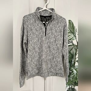 Black and White Quarter-Zip Pullover